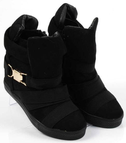 Czarne trampki sneakersy na koturnie /E9-3 Ae704 S239/