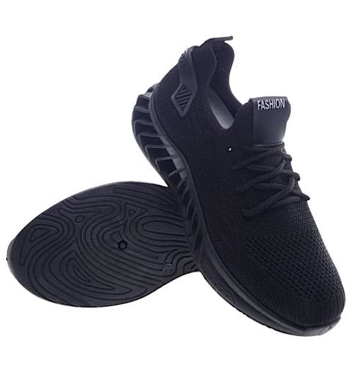 Elastyczne czarne buty sportowe /G4-2 13253 S236/