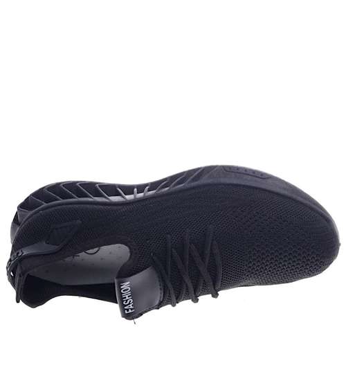 Elastyczne czarne buty sportowe /G4-2 13253 S236/