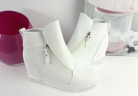 Białe trampki sneakersy na koturnie /E9-1 Ac38 S625/ 