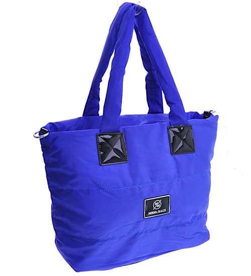 Duża torebka shopper bag na ramię Niebieska F/B /H2-K15 TB369 M493/
