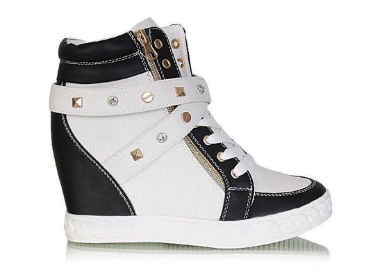 Białe sneakersy sportowe botki /G13-2 W23 s3x70-2/ Whi
