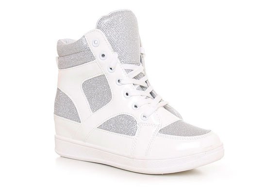 Błyszczące trampki sneakersy /E10-2 Q25 Sx318/ Białe