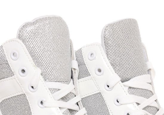 Błyszczące trampki sneakersy /E10-2 Q25 Sx318/ Białe