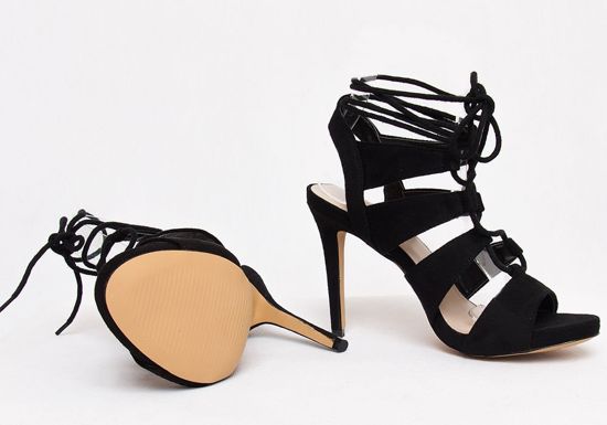 Czarne sandały z wiązaniami Sergio Todzi /A1-1 AB5 Sx300/