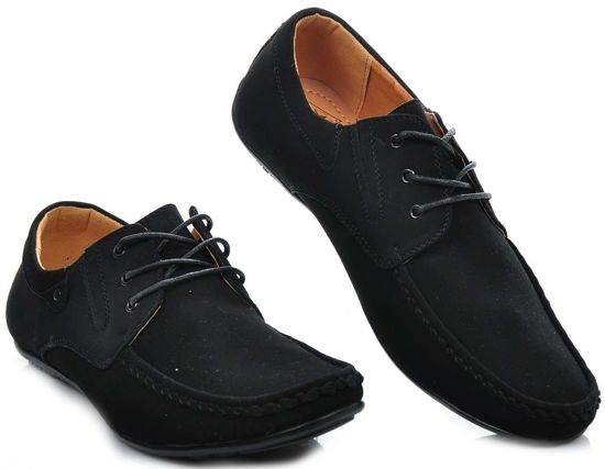 Sznurowane męskie pantofle CZARNE XX 1498 S393/