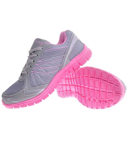Lekkie buty sportowe L Grey- Pink /D7-2 11237 S204/