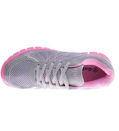 Lekkie buty sportowe L Grey- Pink /D7-2 11237 S204/