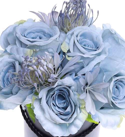Flower box- niebieskie róże na prezent /FL23 S245/