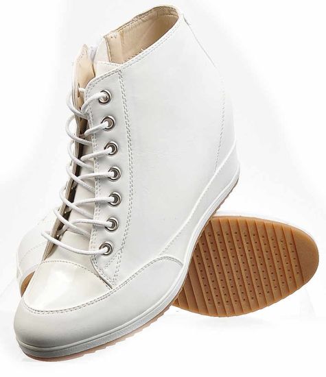 Białe trampki sneakersy na koturnie /E10-2 2263 S158/