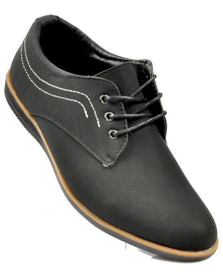 Sznurowane męskie buty z wiązaniami Czarne /H10 3344 S217/