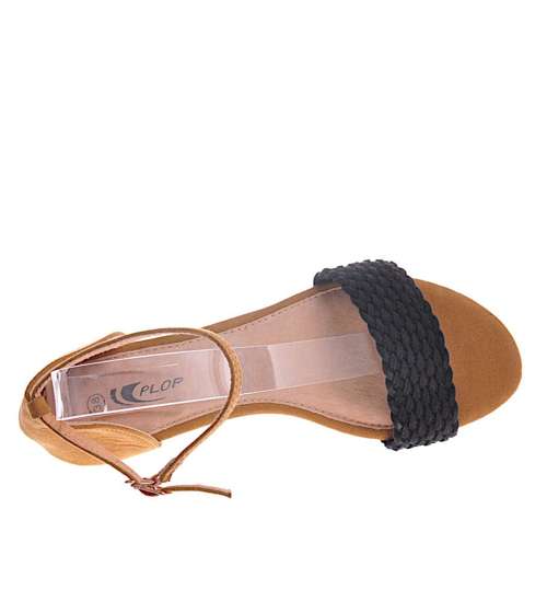Czarne sandały damskie /C6-3 11867 T196/