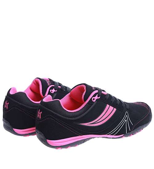 Lekkie czarno fuksjowe buty sportowe /D6-3 14737 S243/