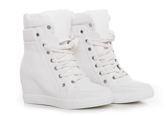 Wiązane trampki sneakersy /E3-2 Ae138 t623/ Białe