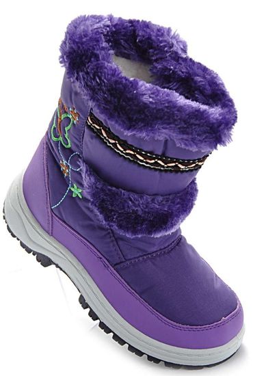 Buty dziecięce- Kozaki śniegowce z ociepleniem Fioletowe /C4-1 Ae1126 290/