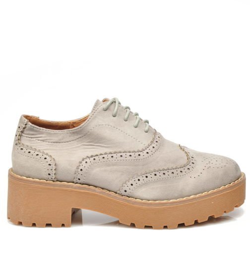 Buty na platformie CREEPERSY- Outlet- Szare /D2-3 2921 S192/