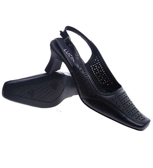Czarne sandały z paskiem /F10-3 14035 T035/