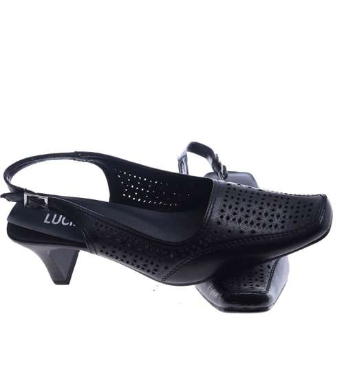 Czarne sandały z paskiem /F10-3 14035 T035/