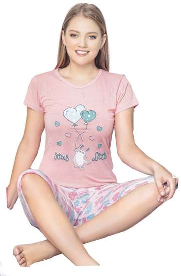Różowa piżama damska z balonikami /G2-1 7663 S192/