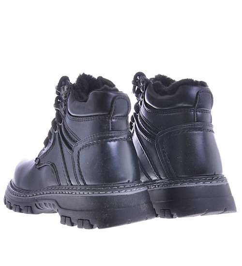 Młodzieżowe buty trapery Czarne /A6-1 10372 S292/
