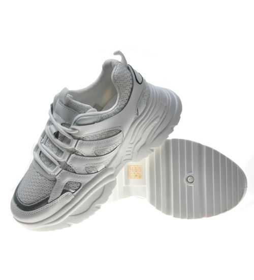 Białe buty sportowe dla kobiet /D8-3 6157 S392/