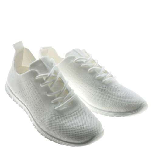 Elastyczne damskie buty sportowe Białe /A5-2 8167 S303/
