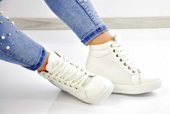 Białe trampki sneakersy na koturnie /G8-3 Ae235 S128/ 