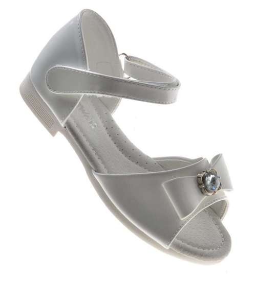 Białe sandały na rzepy dla dziewczynki /G12-1 8621 S193/
