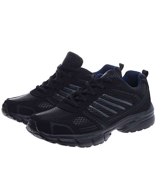 Lekkie czarne damskie buty sportowe BL Navy /G4-2 15137 T341/