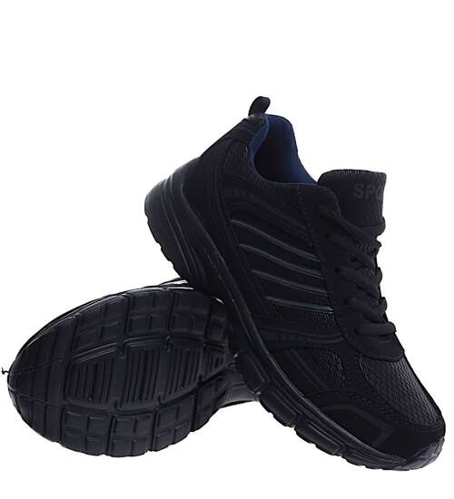 Lekkie czarne damskie buty sportowe BL Navy /G4-2 15137 T341/