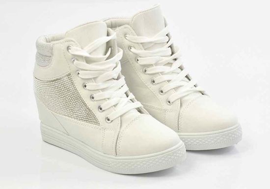 Trampki sneakersy na koturnie /G13-3 Ae234 S127/ Białe