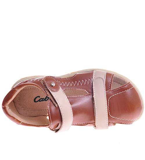 Chłopięce sandały na rzepy Brown /G4-2 11649 T167/