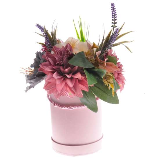 Kolorowe kwiaty w różowym boxie /FL19 S340/