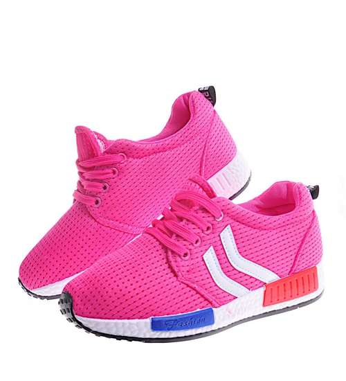 Różowe sznurowane buty sportowe /A10-1 11999 T195/