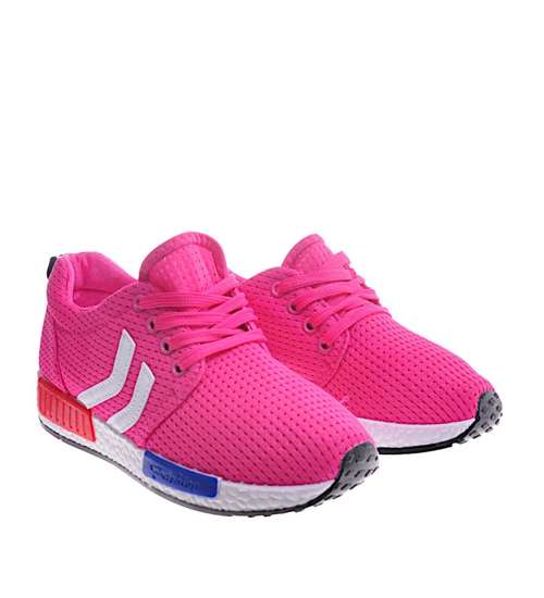 Różowe sznurowane buty sportowe /A10-1 11999 T195/