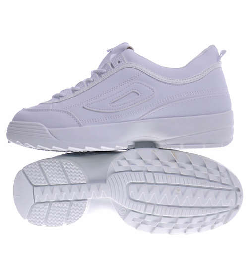 Damskie sneakersy na platformie białe OST227