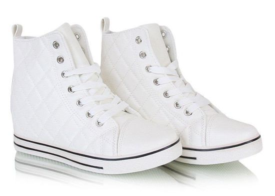 Pikowane trampki sneakersy /D2-1 W257 Sel1739/ Białe
