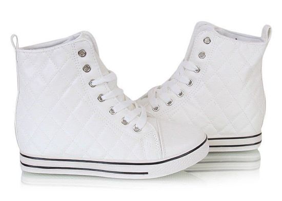 Pikowane trampki sneakersy /D2-1 W257 Sel1739/ Białe