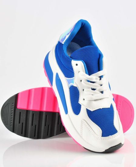 Wiązane damskie obuwie sportowe Blue/White /G1-2 3659 S216/