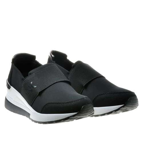 Wsuwane damskie buty sportowe Czarne /G10-3 7250 S496/