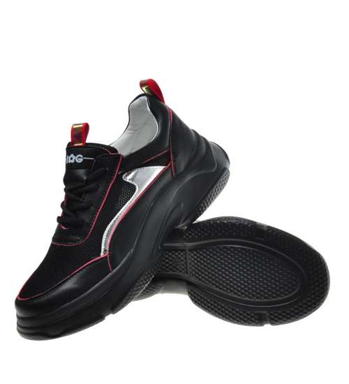 Czarne sportowe buty damskie /B2-2 9562 S297/ 