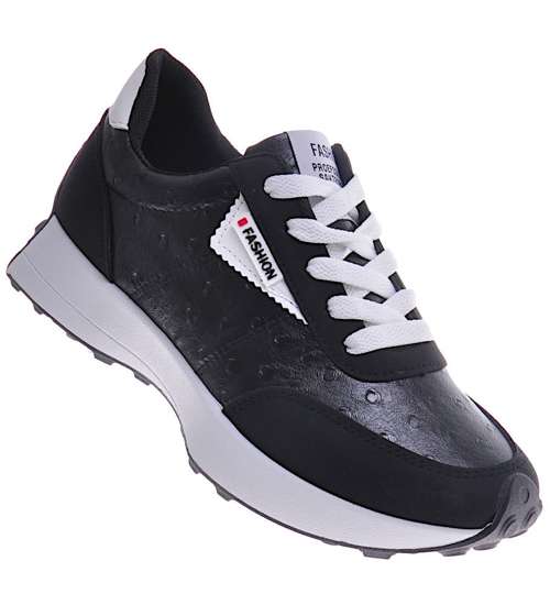 Czarne damskie sneakersy /B3-3 11179 T228/