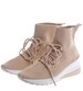 Trampki sneakersy na koturnie Khaki /F5-3 13155 T3/