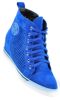 Zamszowe sneakersy z ażurową cholewką LT BLUE /D7-3 3766 S197/