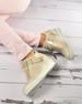 Wsuwane trampki sneakersy na niskim koturnie GOLD /E1-3 3643 S199/