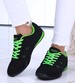 Zamszowe czarno zielone buty sportowe /A8-3 14732 S341/