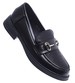 Wsuwane wiosenne czarne loafersy damskie /C2-1 15482 T249