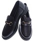 Wsuwane wiosenne czarne loafersy damskie /C2-1 15482 T249