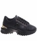 Sznurowane czarne buty sportowe na platformie /D2-3 16776 G287/