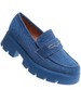 Jeansowe granatowe loafersy damskie na platformie /A6-3 15435 T385/